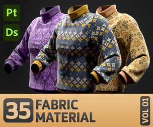 35 Fabric PBR Material (SBSAR) + SBS File