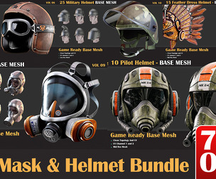 157 Mask & Helmet Base Mesh Bundle