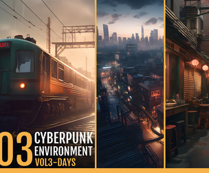303 Cyberpunk Environments VOL3 [Days]