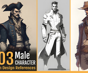 303 Male Character Sketch Design References