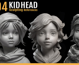 404 Kid Head Sculpting References [Boys & Girls]