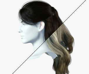 Realistic Female hair Game Card 3