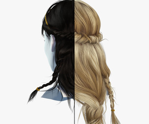Realistic Female Hair Card 10