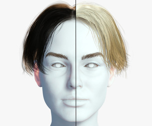 Realistic Female hair card 12