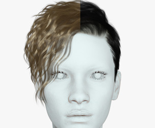 Realistic Female hair cyberpunk ready