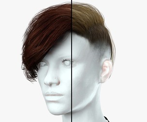 Realistic Female hair short