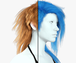 Realistic hair cyberpunk long