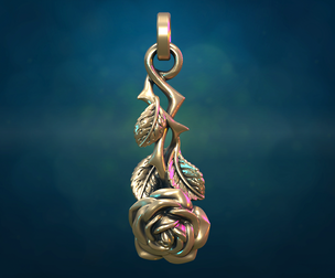 Rose flower pendant
