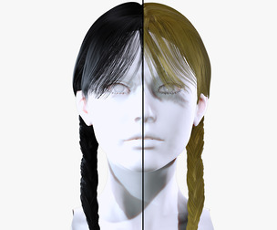 Realistic Female Long Hair - Braids Hair Style