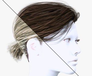 Realistic Female Ponytail Short Hairstyle