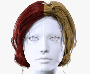 Realistic Female Bun Pigtail Hairstyle