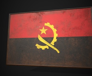 Old Picture Frame With Angola Flag - Game Ready