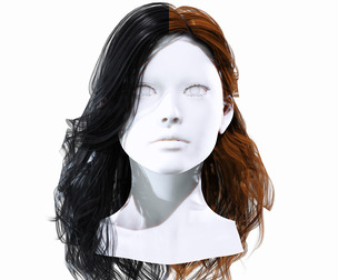 Realistic Female Long Wavy Hair
