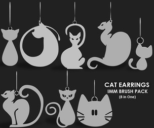 Cat Earrings IMM\Obj Brush Pack (8 in One)
