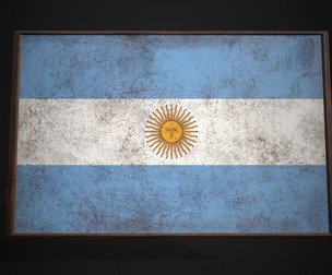 Old Picture Frame With Argentina Flag - Game Ready
