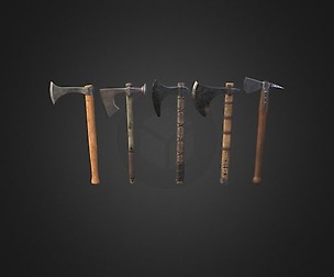 Set of 5 PBR viking axes