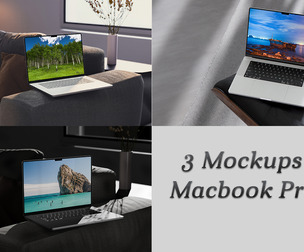Laptop Macbook Pro Mockup, PSD Template