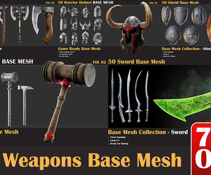 300 Weapons Base Mesh Bundle