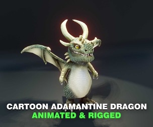 Cartoon Adamantine Dragon Animated 3D Model