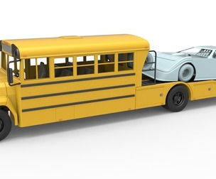 Vintage Transporter truck for Race car V5 1:25
