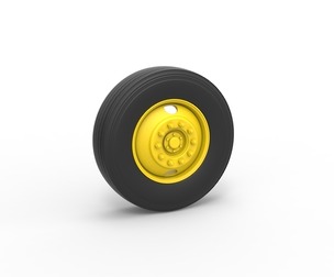 2 Hole front wheel of Vintage School bus 1:25