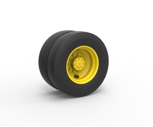 2 Hole rear wheel of Vintage School bus 1:25