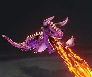 Cartoon Amethyst Dragon Animated 3D Model