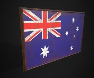 Old Picture Frame With Australia Flag