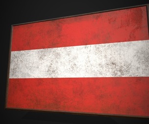 Old Picture Frame With Austria Flag