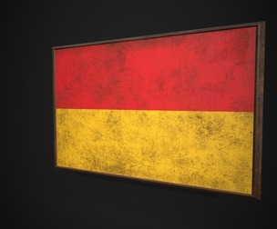 Old Picture Frame With Baden Flag