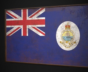 Old Picture Frame With Bahamas Flag