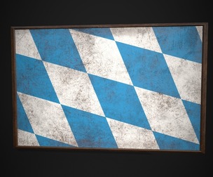 Old Picture Frame With Bavaria Flag