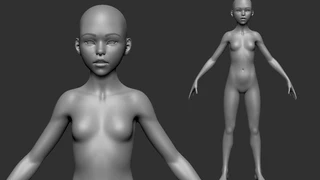 Female Young small Base Character for Zbrush cover