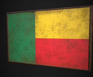 Old Picture Frame With Benin-Dahomey Flag