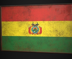 Old Picture Frame With Bolivia Flag