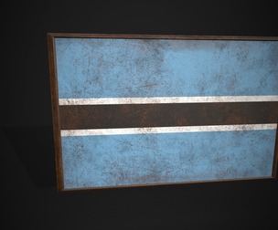 Old Picture Frame With Botswana Flag