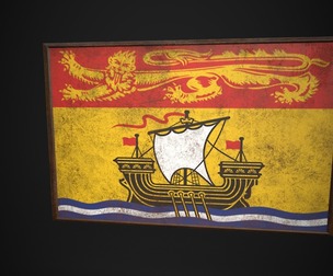 Old Picture Frame With Brunswick and Lüneburg Flag