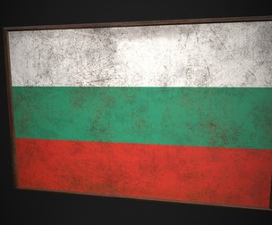 Old Picture Frame With Bulgaria Flag