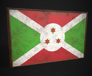 Old Picture Frame With Burundi Flag