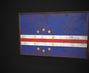 Old Picture Frame With Cabo Verde Flag