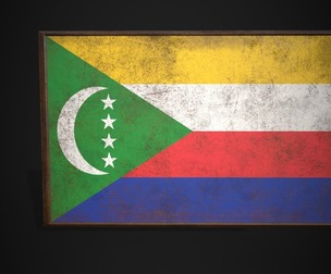 Old Picture Frame With Comoros Flag