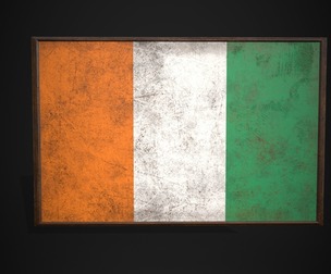 Old Picture Frame With Cote d’Ivoire Flag