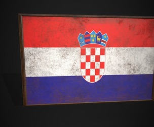 Old Picture Frame With Croatia Flag