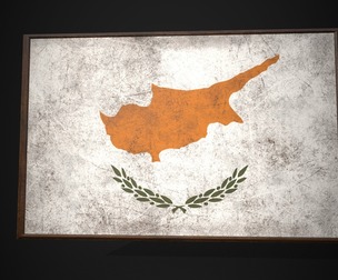Old Picture Frame With Cyprus Flag
