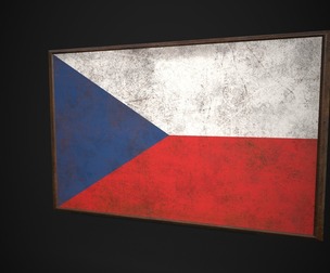 Old Picture Frame With Czechia Flag