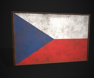 Old Picture Frame With Czechoslovakia Flag