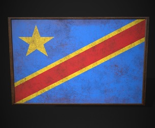 Old Picture Frame With Democratic Republic of