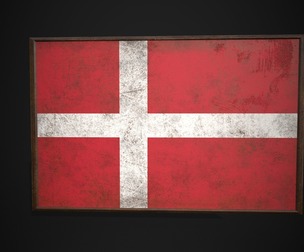 Old Picture Frame With DenmarkFlag