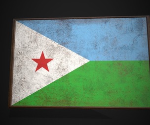 Old Picture Frame With Djibouti Flag