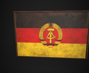 Old Picture Frame With East Germany Flag